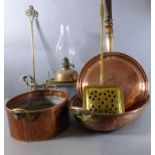 An interesting selection of metalware to include a late 19th / early 20th century square chestnut