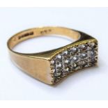 A 9-carat gold stone-set dress ring (size M)