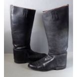 A pair of gentleman's black leather riding boots