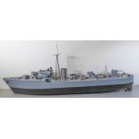 A scale model of a WW2 anti-submarine ship (approx. 113cm in length and 48cm high)