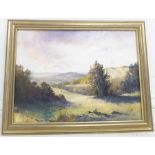 J.K. WHITTON (British, mid-20th century) - 'Crickley Hill in the Setting Sun', oil on canvas,