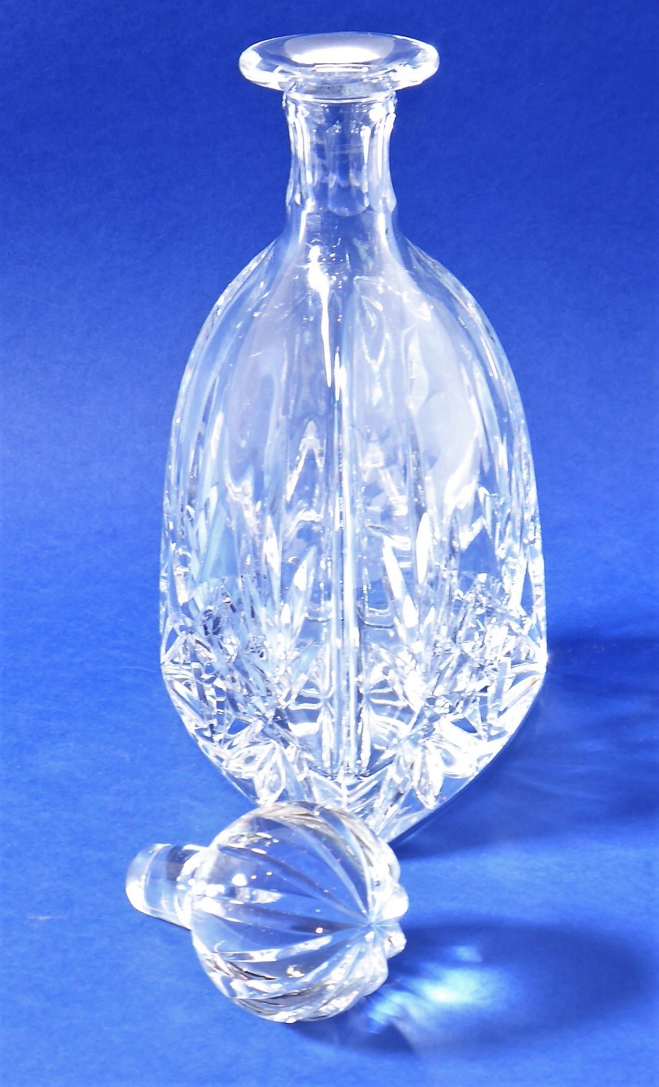 A very fine and heavy cut-glass crystal decanter of tapering triangular form, together with a cut- - Image 3 of 4