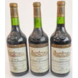 Three bottles of 1975 Château La Tour Puymirand   Cordier – Bordeaux