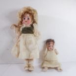 Two circa 1900 German bisque head dolls