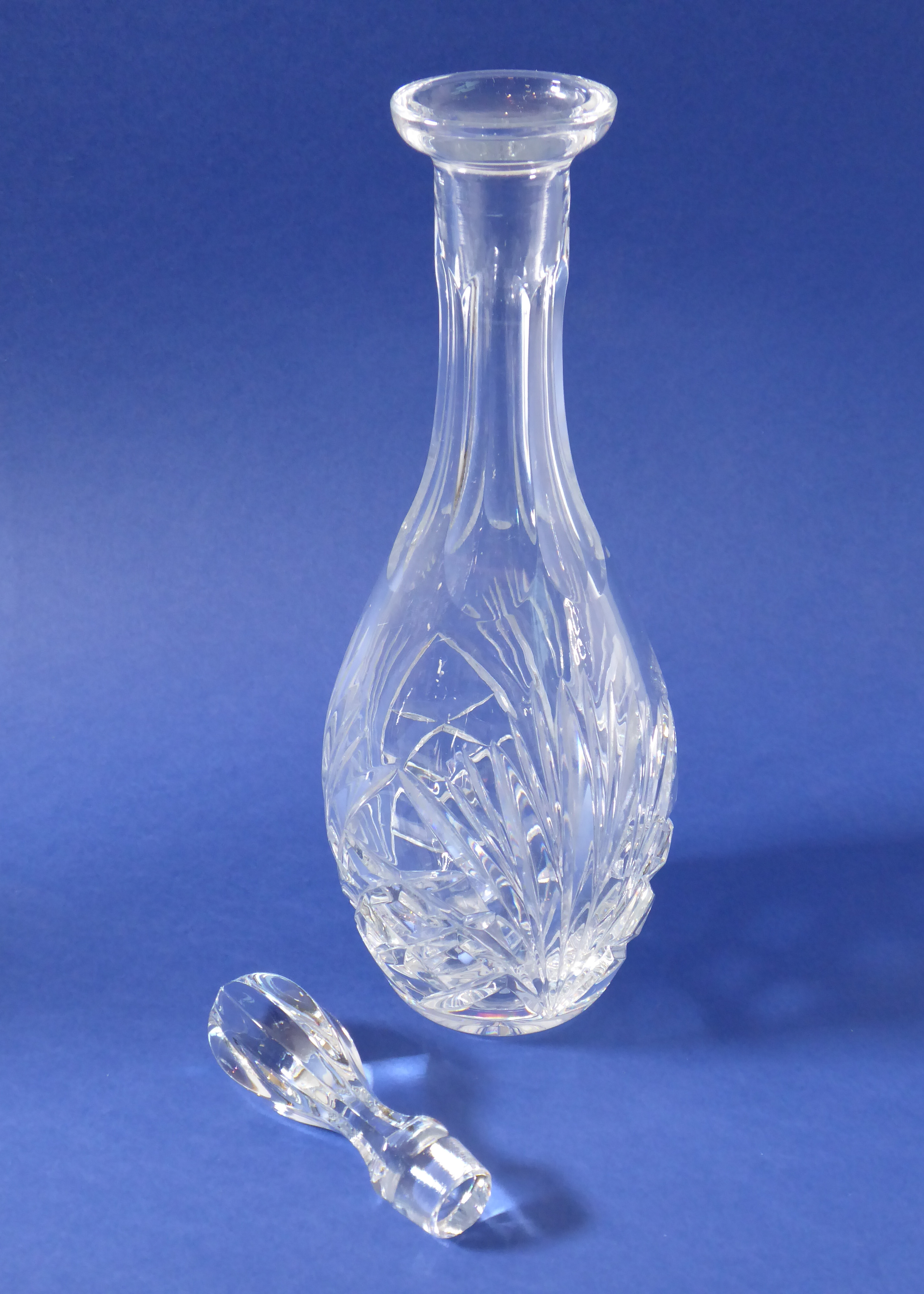 Four decanters to include a globe-and-shaft example, a 'skittle' shaped example (both hand-cut), - Image 4 of 6