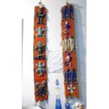 A pair of Cameroon heavily beaded hangings (approx. 120cm x 16cm) Provenance: Letter from Lisa