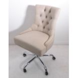 A Cotswold Company office chair upholstered in stone linen