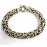 An Italian silver chain link bracelet having large circular clasp (in presentation box)