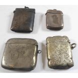 Four hallmarked silver vesta cases