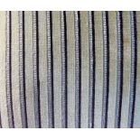 Three velvet striped cushions, zip fastening, feather pad (54cm square)