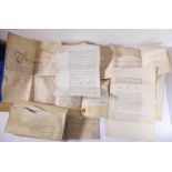 Interesting early documents to include two indentures on vellum dated 1749 and 1722; a mid-19th