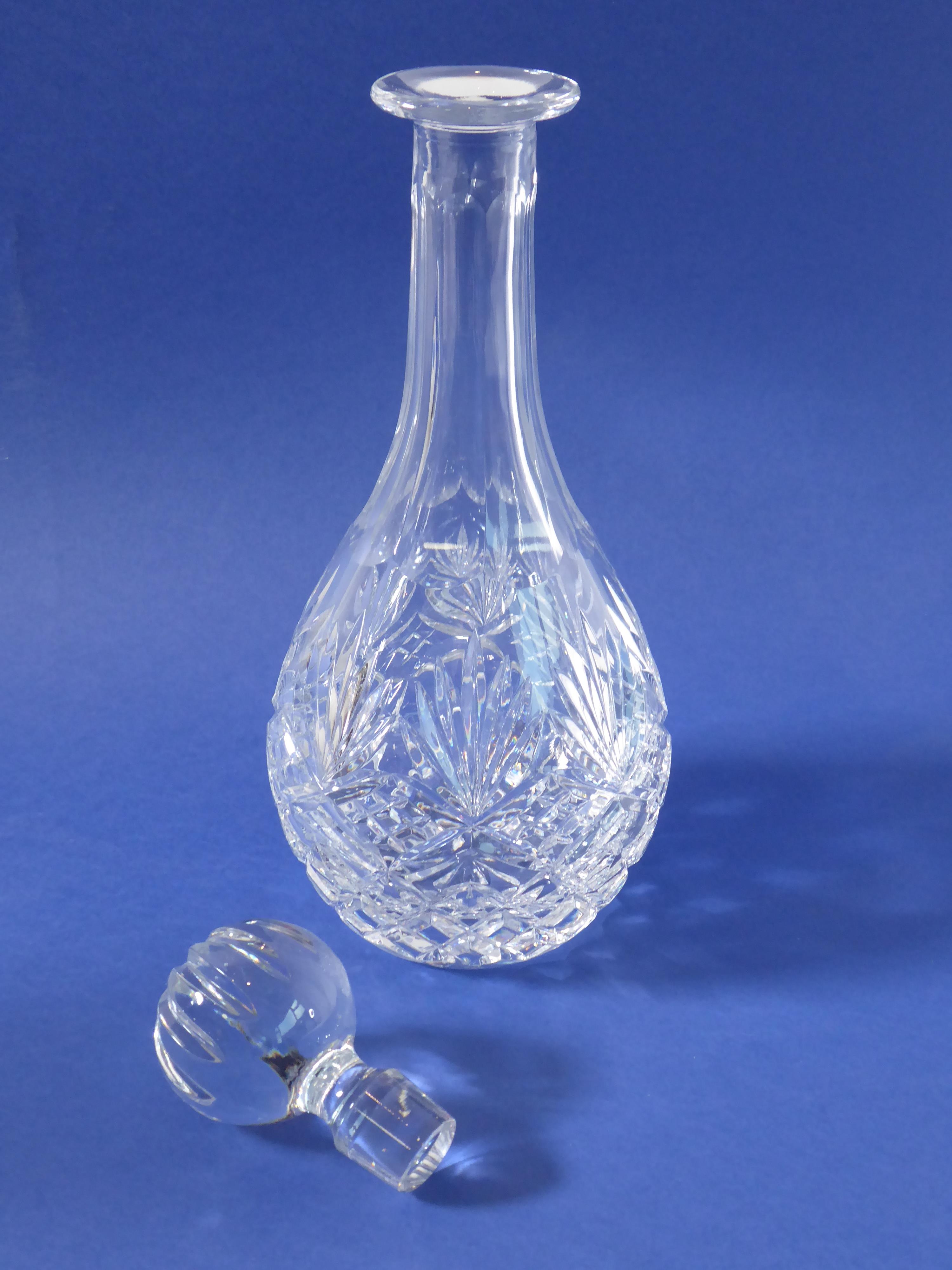 Two fine quality hand-cut baluster-shaped decanters; one with replaced stopper - Image 2 of 3