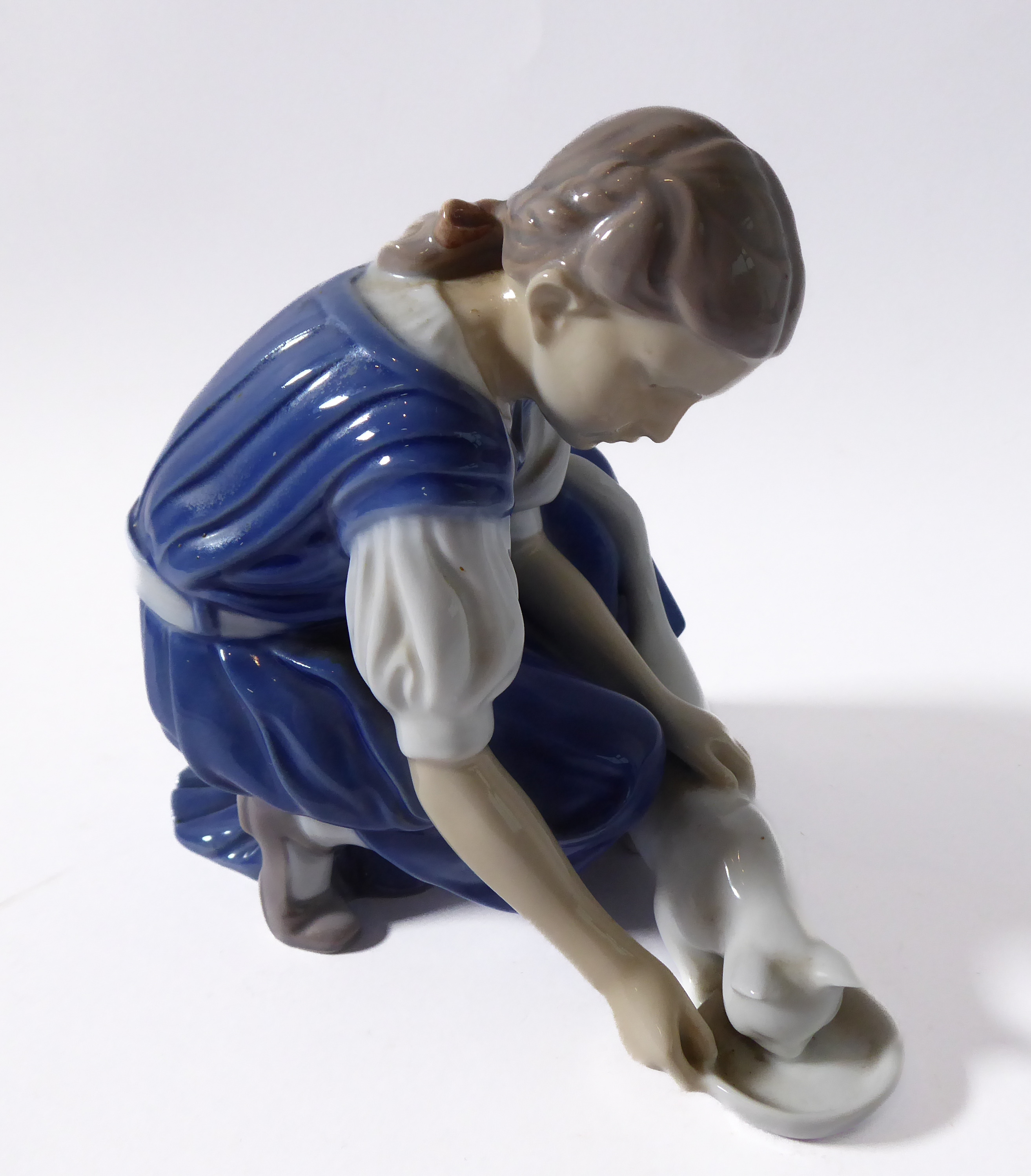 Royal Copenhagen porcelain figure group (mid 20th century, Danish factory), a seated young boy - Image 5 of 10