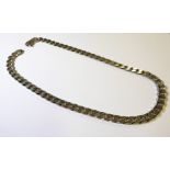 A heavy hallmarked silver flat link belcher chain necklace (Italian designer) (50cm, approx. 65g) (