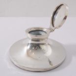 A hallmarked silver capstan inkwell with glass liner (Birmingham 1920)