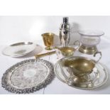 Silver plate to include an early 19th century Sheffield plated salver with cast foliate-style border