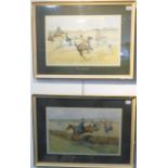 A pair of colour hunting prints after Lionel Edwards: 'The Brook' and 'The Belle of the Hunt'. (