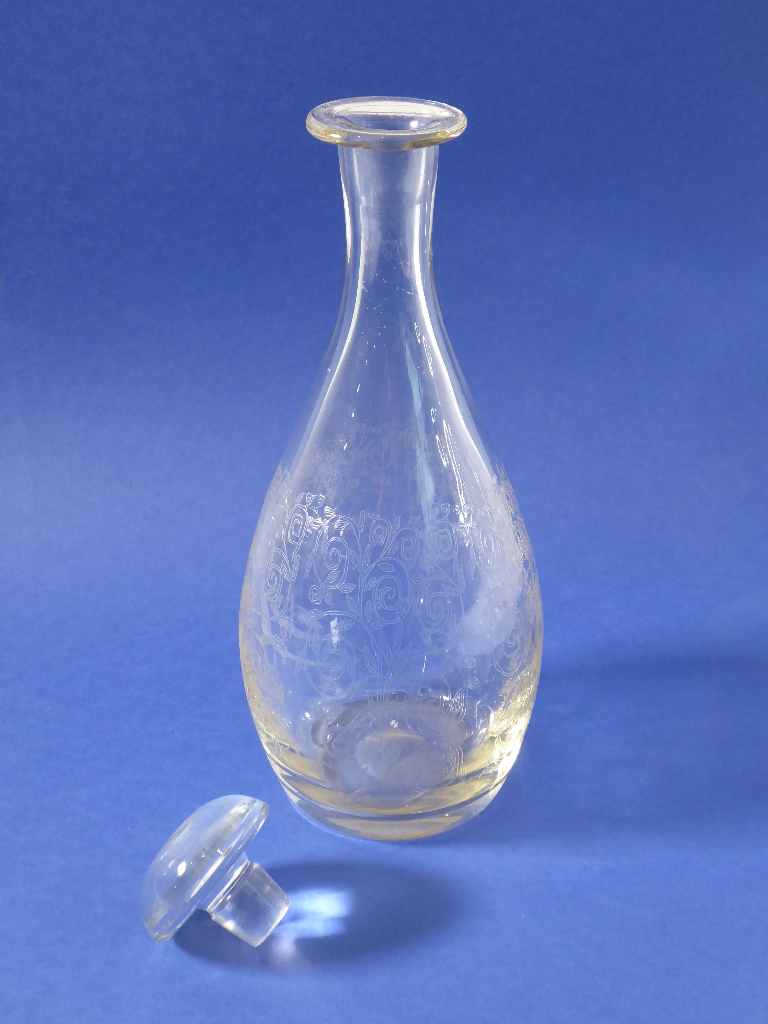 Four decanters to include a globe-and-shaft example, a 'skittle' shaped example (both hand-cut), - Image 6 of 6