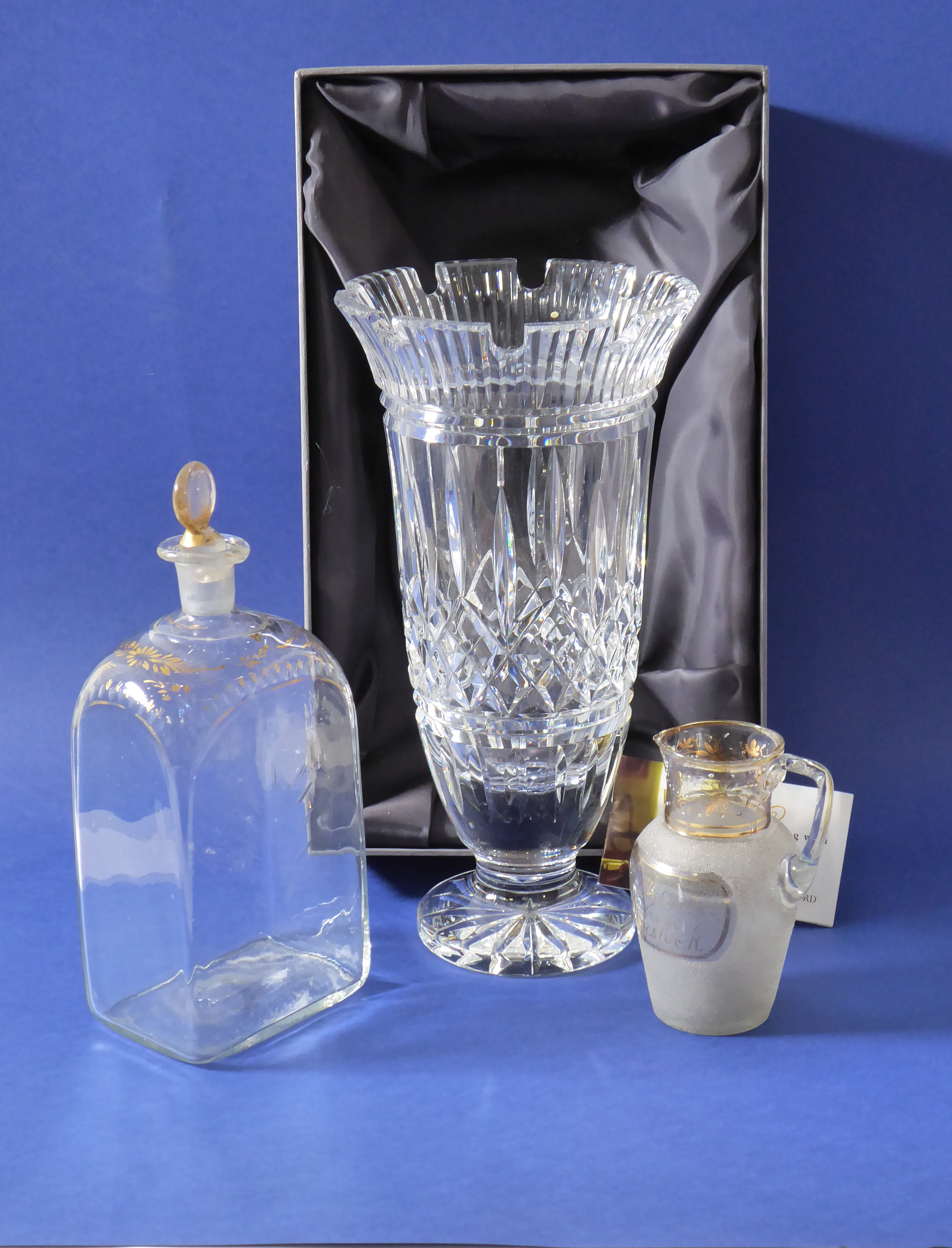 Waterford Crystal, from 'The Romance of Ireland Collection', a boxed Waterford Crystal vase of