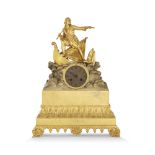 "CONSTANTIN CANARIS À L'ABORDAGE" PENDULE en bronze doré le marin représenté debout en équilibre sur