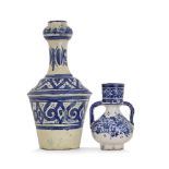 SUITE DE DEUX POTERIES DE FÈS comprenant une petite jarre à huile ("berrada") miniature et un vase à
