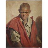 MAX MOREAU (1902-1992) PORTRAIT DE JEUNE MAROCAIN PORTRAIT OF A MOROCCAN BOY Huile sur toile