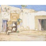 DAVID JUNES (1874-1938) POTIER À TUNIS TUNISIAN POTTERY SELLER Huile sur toile signée, datée "
