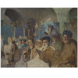 MAURICE BISMOUTH (1891-1965) RABBINS EN PRIÈRE DANS L'ANCIENNE SYNAGOGUE PRAYING RABBIS IN THE OLD