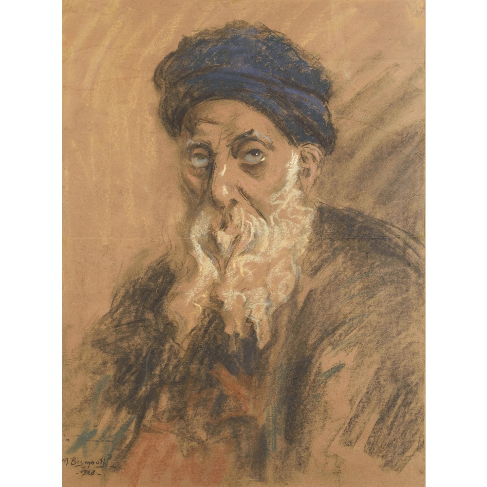 MAURICE BISMOUTH (1891-1965) LE VIEUX JUIF THE OLD JEW Pastel sur papier signé et daté "1929" en bas