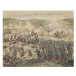 GRAVURE EN COULEURS représentant le siège de Sébastopol (1854-1855) pendant la guerre de Crimée,