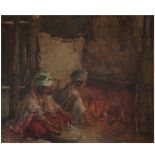 ÉDOUARD VERSCHAFFELT (1874-1955) JEUNES FEMMES ASSISES DEVANT L'ÂTRE LADIES SITTING BY THE HEARTH