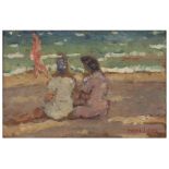 MOSES LÉVY (1885-1968) JEUNES FEMMES ASSISES DEVANT LA MER LADIES SITTING IN FRONT OF THE SEA