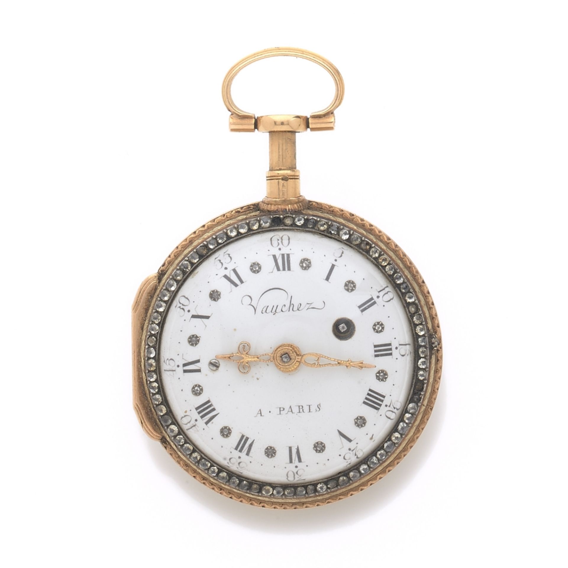 VAUCHEZ à PARIS VERS 1780, Petite montre de poche en or d'époque Louis XVI avec répétition des