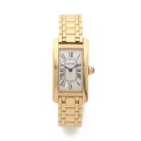 CARTIER TANK AMERICAINE. REF. 1710., Montre bracelet de dame en or jaune 18k. BOITIER :