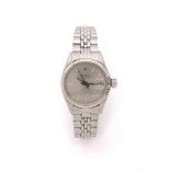 ROLEX LADY DATE. REF.6517. VERS 1968 Montre bracelet de dame en acier. BOITIER: rond avec couronne