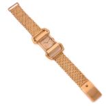 LEROY & FILS ANNEES 40 Montre bracelet en or jaune BOITIER: rectangulaire à larges attaches