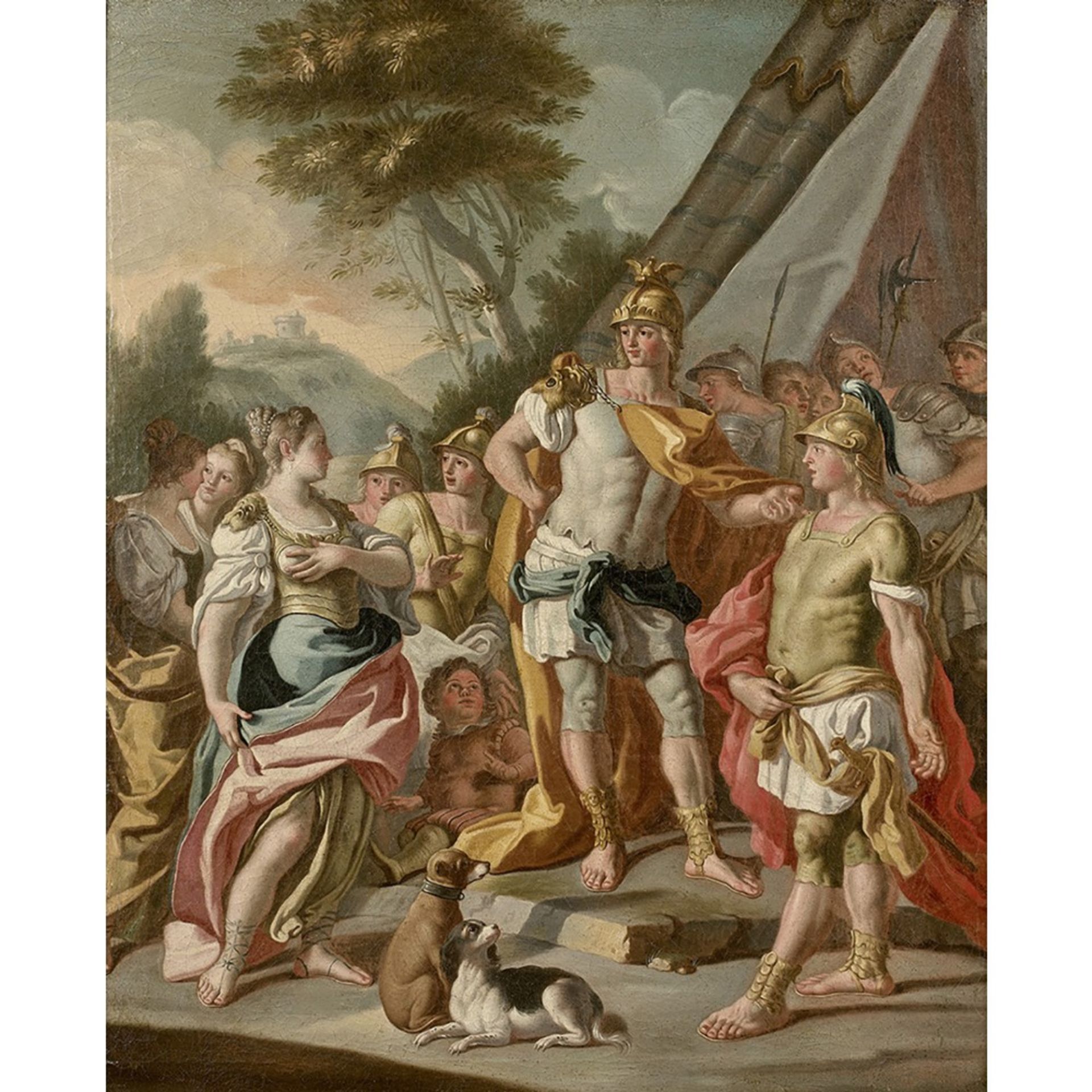 ÉCOLE NAPOLITAINE DU XVIIIE SIECLE, ATELIER DE FRANCESCO DE MURA LA MERE DE DARIUS DEVANT