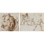 ATTRIBUE A FRANCESCO ALLEGRINI (V. 1615-APRES 1679) LES TRAVAUX D’HERCULE (dessin double-face) ;