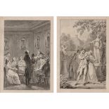 JACOBUS BUYS (1724-1801) SCENES FAMILIALES Paire d’encres et lavis d’encre noire Signés en bas à