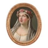 JOSEPH MARIE VIEN (MONTPELLIER 1716-PARIS 1809) VESTALE COURONNÉE DE ROSES Sur sa toile d’origine,