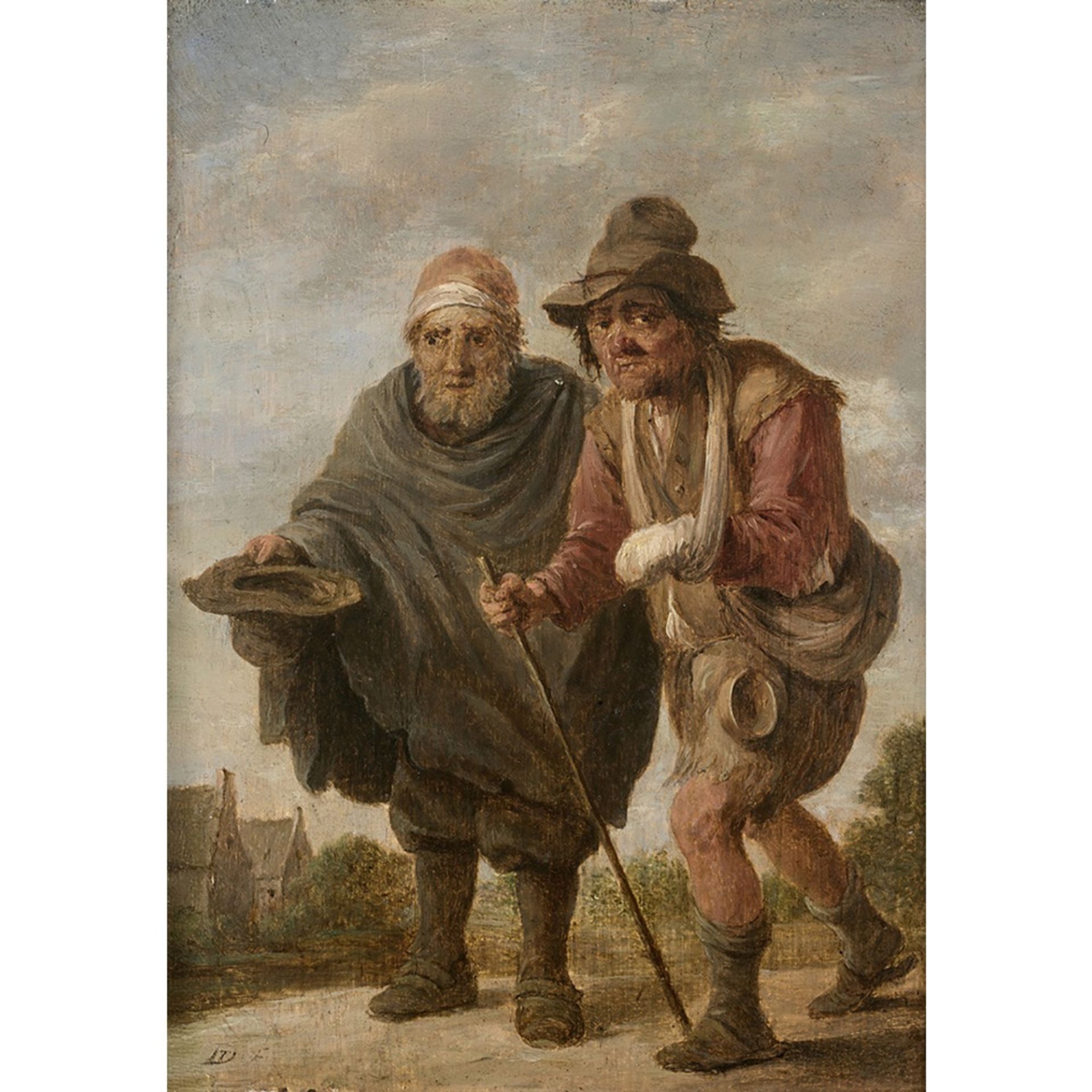 DAVID TÉNIERS (ANVERS 1610-BRUXELLES 1690) DEUX MENDIANTS Panneau de chêne, une planche, non