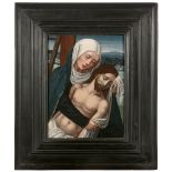 ÉCOLE ANVERSOISE VERS 1550, ENTOURAGE DE MICHIEL COXIE PIETA Panneau de chêne, une planche, non