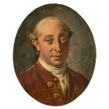 ATTRIBUE A FRANCESCO NARICI (1719-1785) PORTRAIT D’HOMME A LA VESTE ROUGE Cuivre Sans cadre Porte