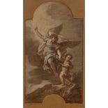 SEBASTIANO CONCA (GAETE 1676-NAPLES 1764) L’ANGE GARDIEN Toile, un bozzetto Guardian Angel,