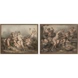 JACQUES PHILIPPE CARESME (1734-1796) BACCHANALES Paire d’aquarelles sur traits de crayon Signées