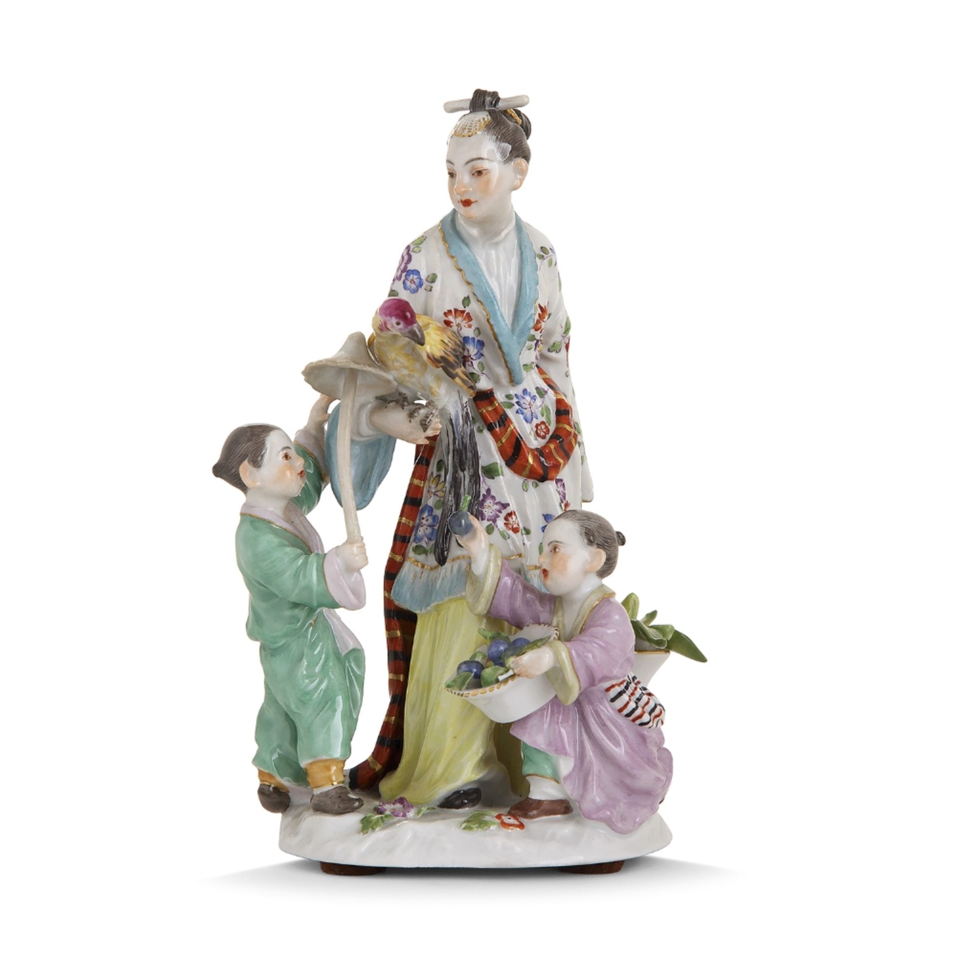MEISSEN, XXe SIÈCLE Lot comprenant deux groupes de famille chinoise, une femme chinoise et deux - Image 3 of 4