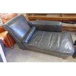 20TH CENTURY ROLL BACK CHAISE LONGUE IN LEATHER