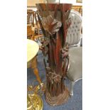 ORIENTAL CARVED HARDWOOD POT STAND 97CM TALL