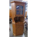 PINE CORNER CABINET 184CM TALL