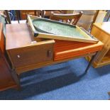 TEAK PHONE TABLE & BAGATELLE BOARD